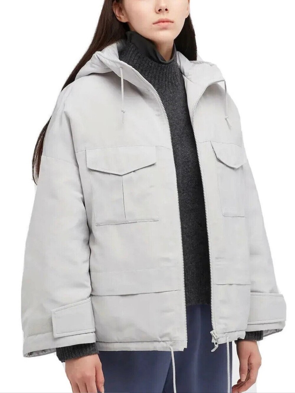 Uniqlo Hybrid Down Oversized Parka (White Mountaineering) - Light gray - S - NWT